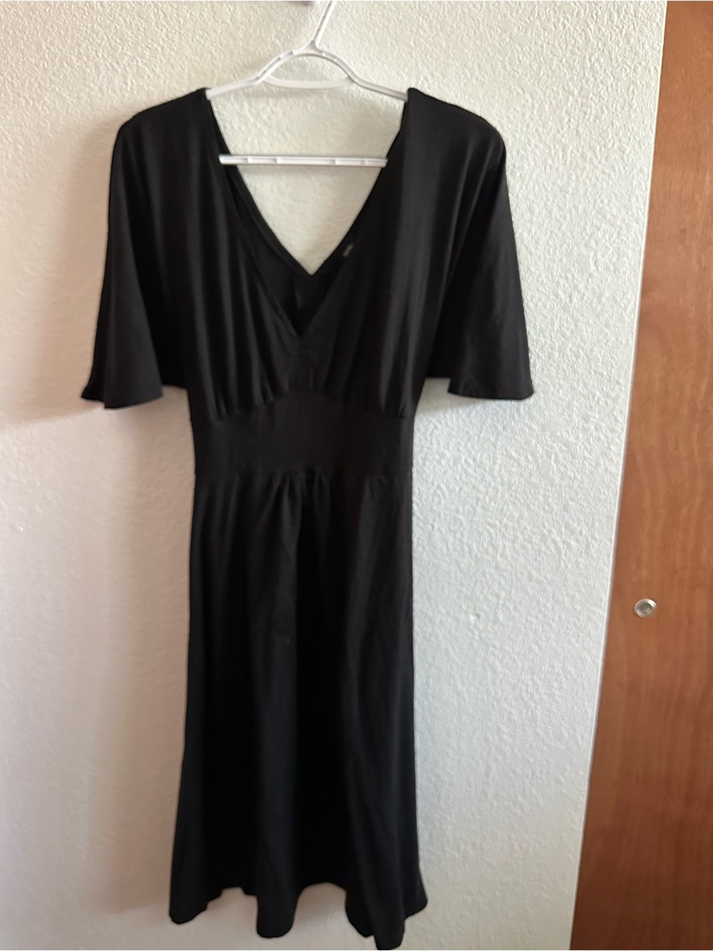 Mossimo Supply Co. Black V-Neck Flutter-Sleeve Dress